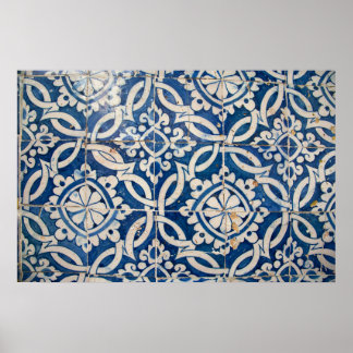 Vintage portuguese azulejo poster