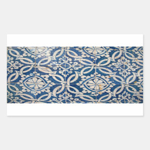 Vintage portuguese azulejo rectangular sticker