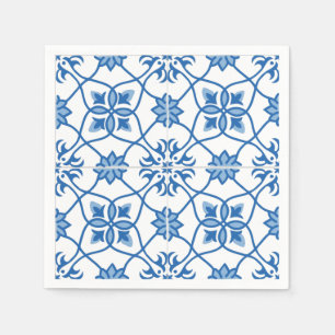 Vintage Portuguese Azulejo Tile Pattern Napkin