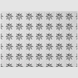 Vintage Portuguese Azulejos Star Grey Decoupage Tissue Paper