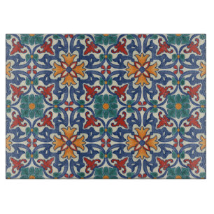 Vintage Portuguese Azulejos Tile Pattern Cutting Board