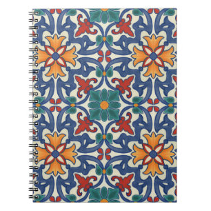 Vintage Portuguese Azulejos Tile Pattern Notebook