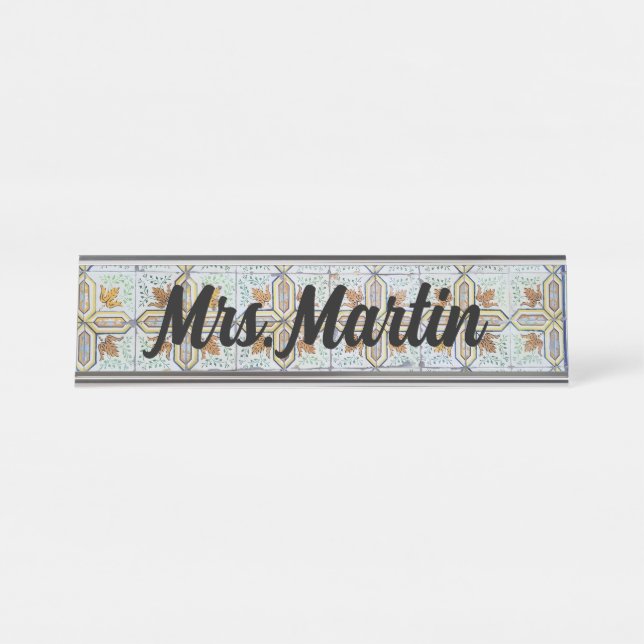 Vintage Portuguese Tile Name Plate (Front)