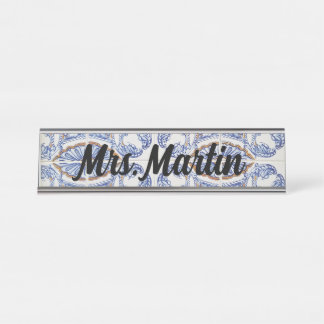 Vintage Portuguese Tile Name Plate