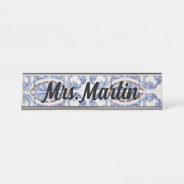 Vintage Portuguese Tile Name Plate (Front)