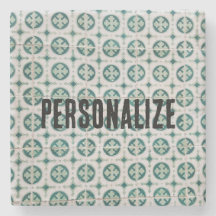 Vintage Portuguese Tile Stone Coaster