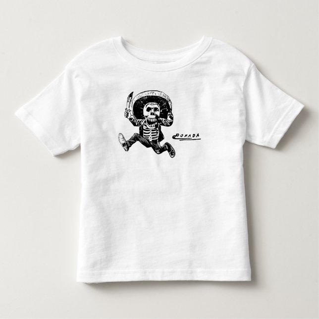 Vintage Posada Mexican Skeleton Knife Toddler T-Shirt (Front)