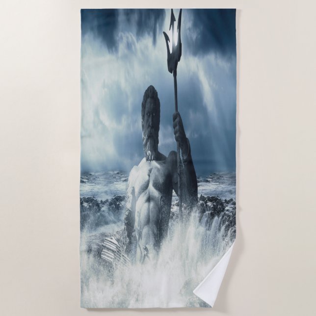 Vintage Poseidon Beach Towel (Front)