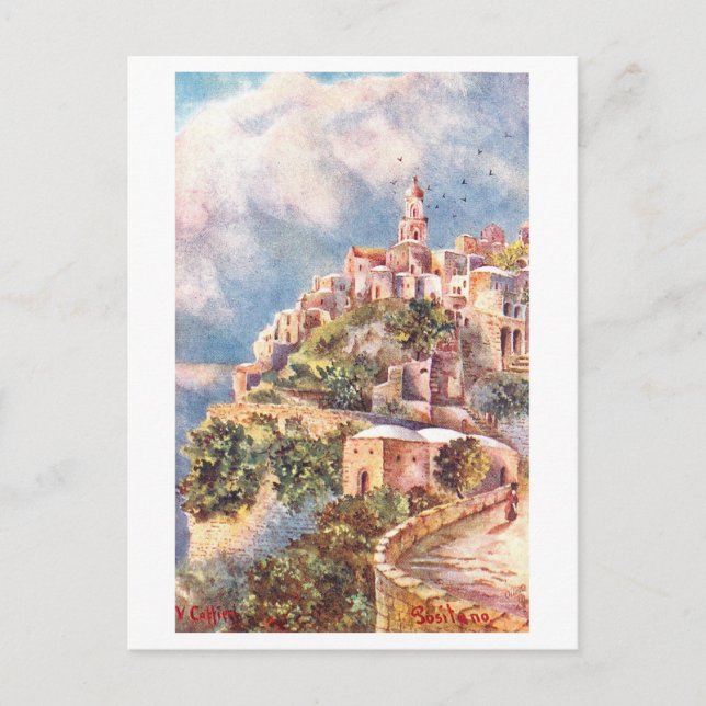 Vintage Positano, Italy Postcard (Front)