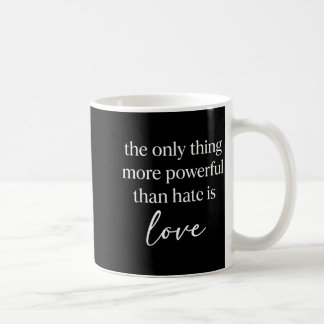 Vintage positive vibes love conquers hate quote coffee mug