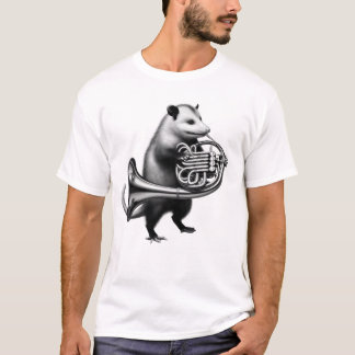 Vintage Possum Opossum Playing French Horn French T-Shirt
