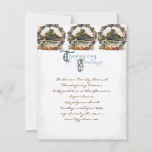Vintage Post Card Thanksgiving Turkey Invitations