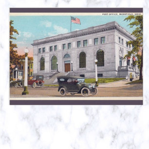 Vintage Post Office Mansfield Ohio Postcard