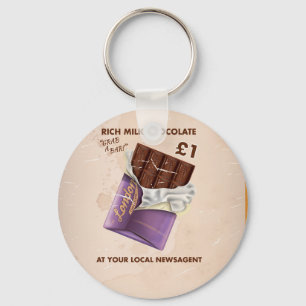 Vintage Post-War Chocolate Advertisement Key Ring