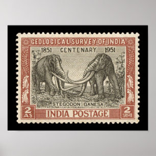 vintage postage stamp art poster
