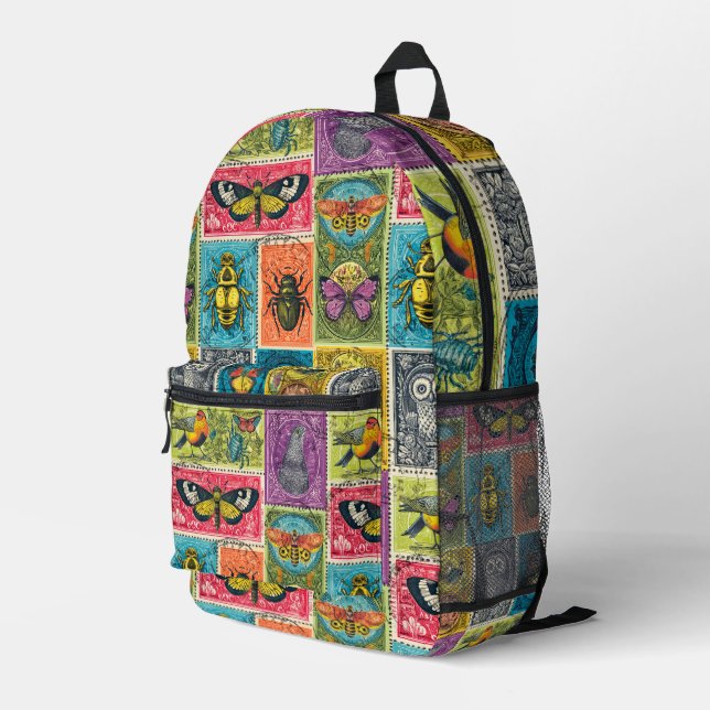Vintage Postage Stamp Bag (Back Corner Right)
