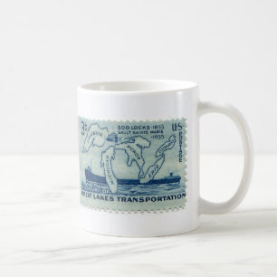 Vintage Postage Stamp Coffee Cup