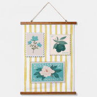Vintage Postage Stamp Kitchen Print | Retro Blue