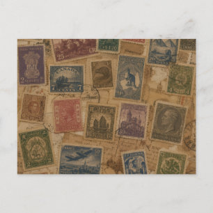 Vintage Postage Stamp Philatelic Ephemera Postcard