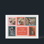 Vintage Postage Stamp Photo Collage Christmas Card<br><div class="desc">Spread holiday cheer with our personalised photo Christmas card, designed to capture your family's warmth and joy. Customise it with your favourite photo, heartfelt message, and unique details for a truly memorable greeting. Perfect for sending holiday wishes to loved ones near and far, our high-quality card ensures your season’s greetings...</div>