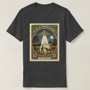 Vintage Postage Stamp UFO T-Shirt