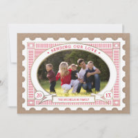 Vintage Postage Stamp Valentine's Photo Card