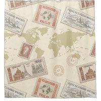 Vintage Postage Stamp World Map Travel (1)