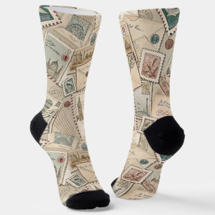 Vintage Postal Letters Socks