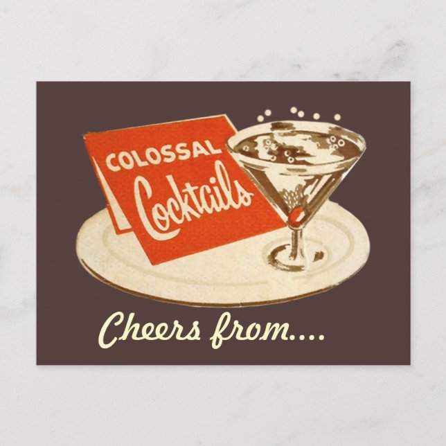 Vintage Postcard - Colossal Cocktails (Front)