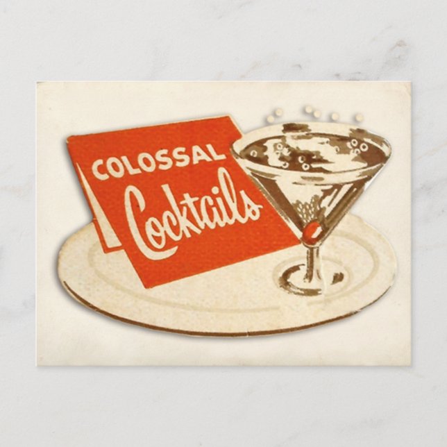 Vintage Postcard - Colossal Cocktails (Front)