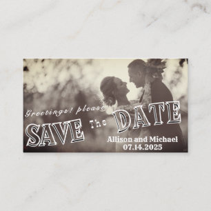 Vintage Postcard Inspired Save the Enclosure Card