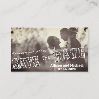 Vintage Postcard Inspired Save the Enclosure Card