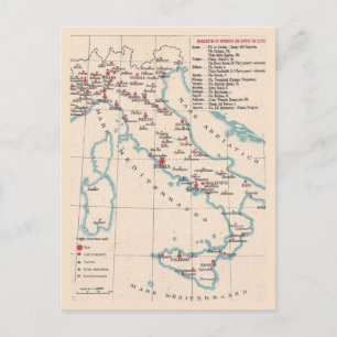 Vintage Postcard Map of Italy