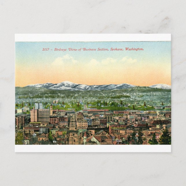 Vintage Postcard of Downtown Spokane (Front)