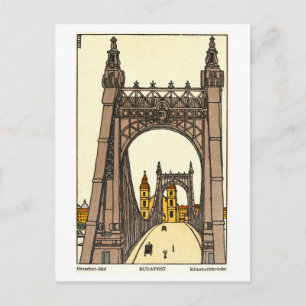 Vintage Postcard of Erzsébet (Elisabeth) Bridge