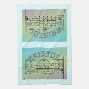 Vintage postcard style Bristol Slogan Sign 2 Tea Towel