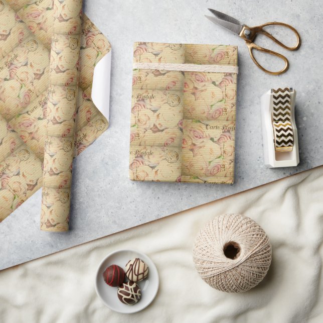 Vintage Postcard Valentine's Day Wrapping Paper (Crafts)