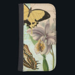 Vintage Postcard with Butterflies and Flowers Samsung S4 Wallet Case<br><div class="desc">This print of a vintage postcard with lavender flowers and colourful butterflies was created by Vision Studio. A great piece that would amazing on any wall. Order yours today!</div>