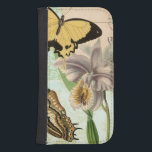 Vintage Postcard with Butterflies and Flowers Samsung S4 Wallet Case<br><div class="desc">This print of a vintage postcard with lavender flowers and colourful butterflies was created by Vision Studio. A great piece that would amazing on any wall. Order yours today!</div>