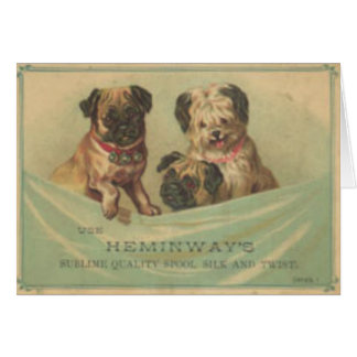 Vintage Postcard With Cute Scrap Book Dogs