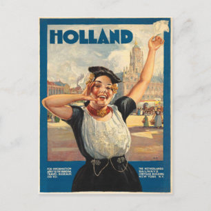 Vintage Postcard With Holland Poster Print