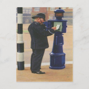 Vintage Postcard With London Police Calling