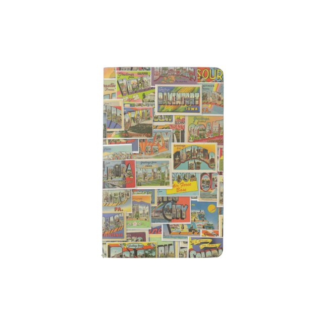 Vintage Postcards Collage Blank Pocket Notebook (Front)