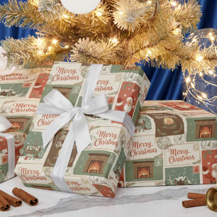 Vintage Postcards & Holiday Greetings Wrapping Paper