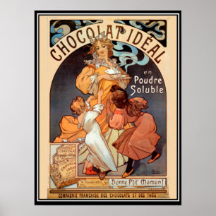 Vintage Poster alphonse mucha Chocolate Ad