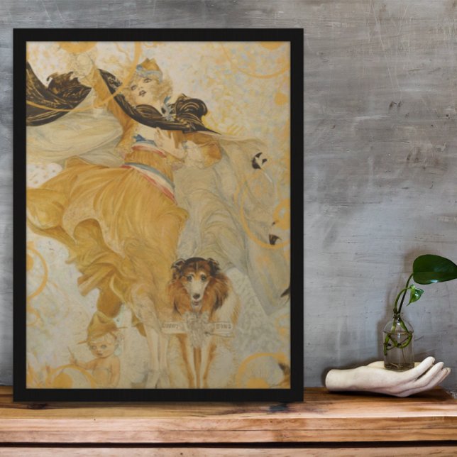 Vintage Poster Collie Dog and Fashion Diva (Creator Uploaded)