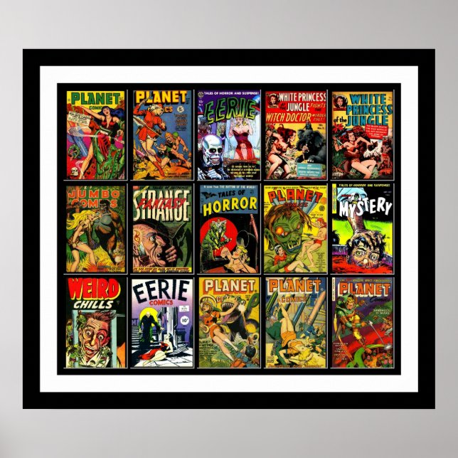 Vintage Poster Comic Book Covers Collage 15A (Front)