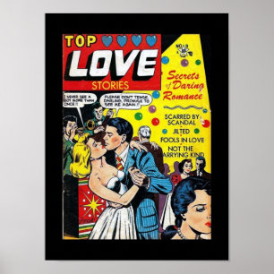 Vintage Poster Comic Book Covers Love Stories