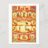 Vintage Poster for Kar-Mi Troupe Circus Acts