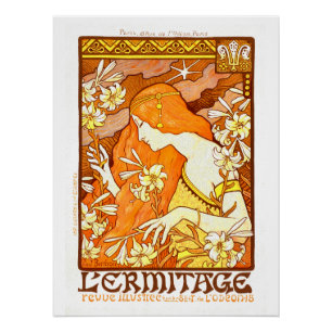 Vintage Poster French Magazine Art Nouveau Woman